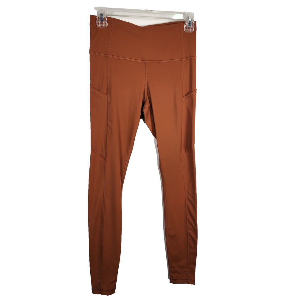 CRZ YOGA Womens Leggings Small Brown High Rise Ankle Yoga Pants Pockets Stretch